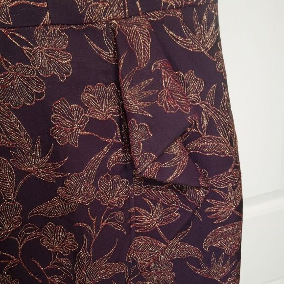 Vince Camuto New Jacquard Ruffle Bodycon Party Dress Burgundy Shimmer Sz 10 - Picture 5 of 9